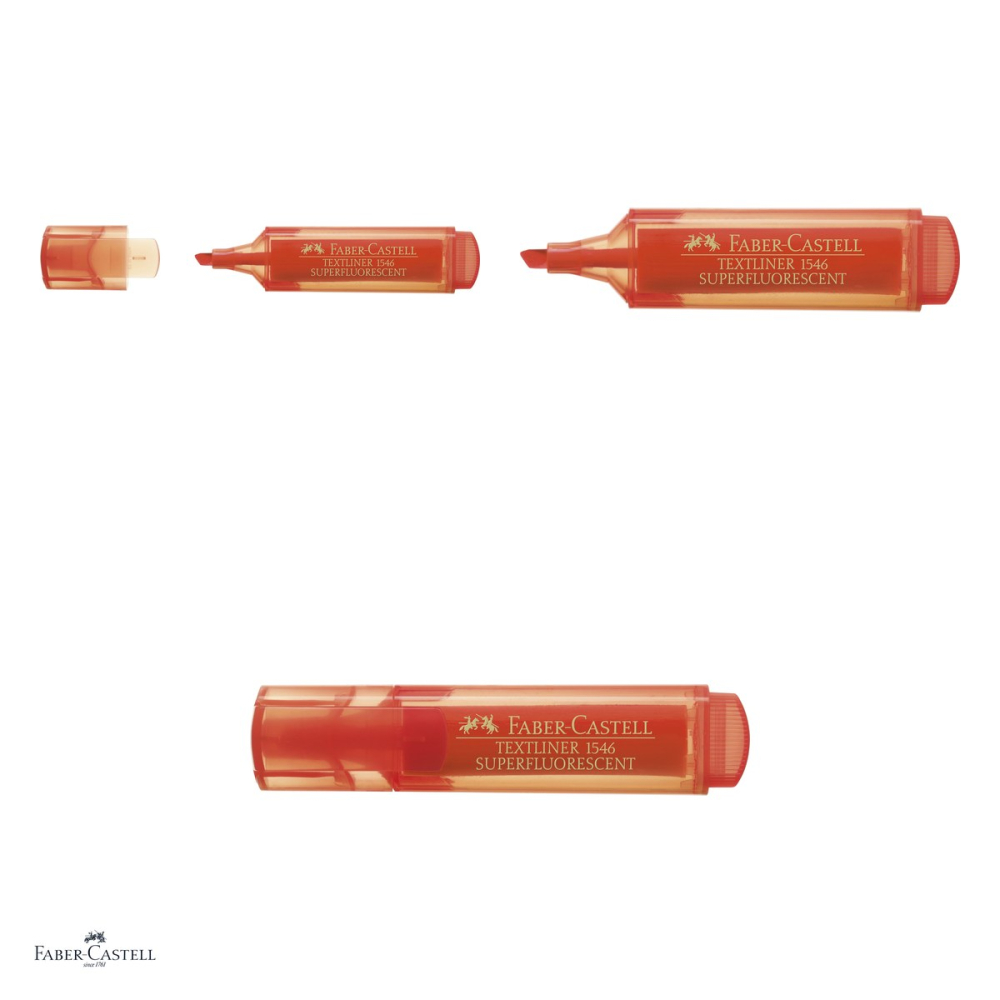 Set 10 textmarkere Faber-Castell Textliner 46, varf tesit 1, 2 si 5 mm, cerneala pe baza de apa, superfluorescent, portocaliu [4]
