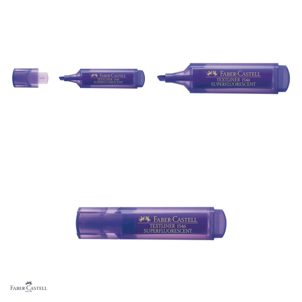 Set 10 textmarkere Faber-Castell Textliner 46, varf tesit 1, 2 si 5 mm, superfluorescent, violet [4]