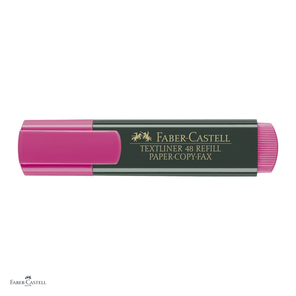 Set 10 textmarkere Faber-Castell Textliner 48, varf tesit 1, 2 si 5 mm, cerneala pe baza de apa, roz superfluorescent [5]