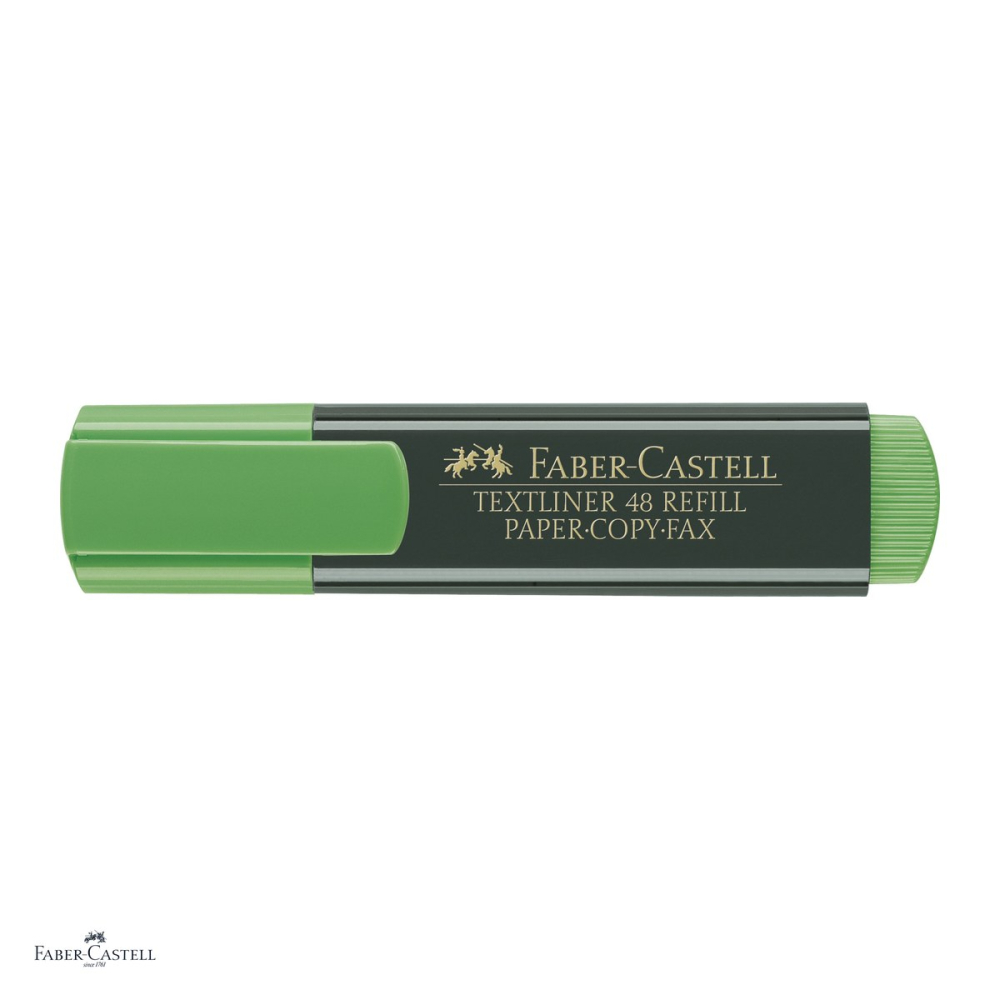 Set 10 textmarkere Faber-Castell Textliner 48, varf tesit 1, 2 si 5 mm, cerneala pe baza de apa, verde superfluorescent [5]