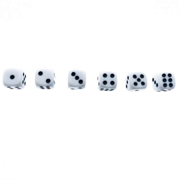 Set 10 zaruri albe cu puncte negre, DICE01-W, cu latura de 12 mm [2]