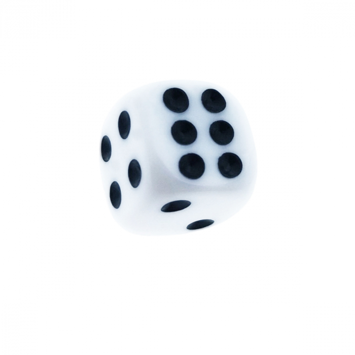 Set 10 zaruri albe cu puncte negre, DICE01-W, cu latura de 12 mm [3]