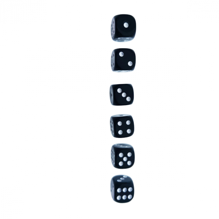 Set 10 zaruri negre cu puncte albe, DICE01-BK, cu latura de 12 mm [2]