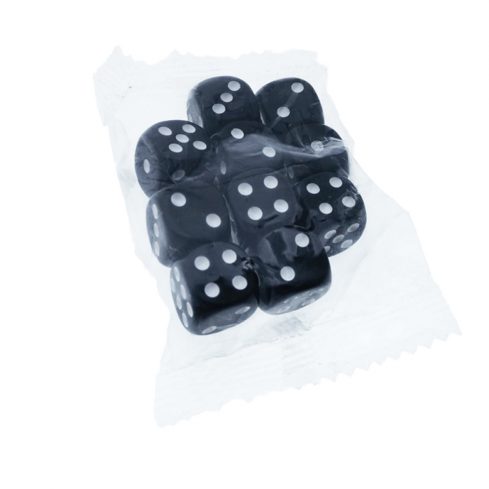 Set 10 zaruri negre cu puncte albe, DICE01-BK, cu latura de 12 mm [4]
