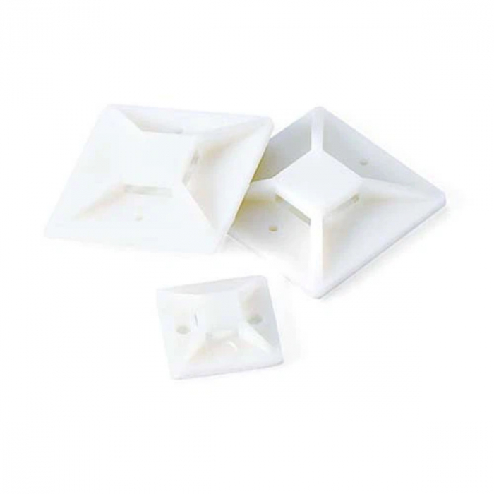 Set 100 de suporturi cu baza autodeziva pentru prindere cabluri, 20x20x7 mm, 06796, alb [3]