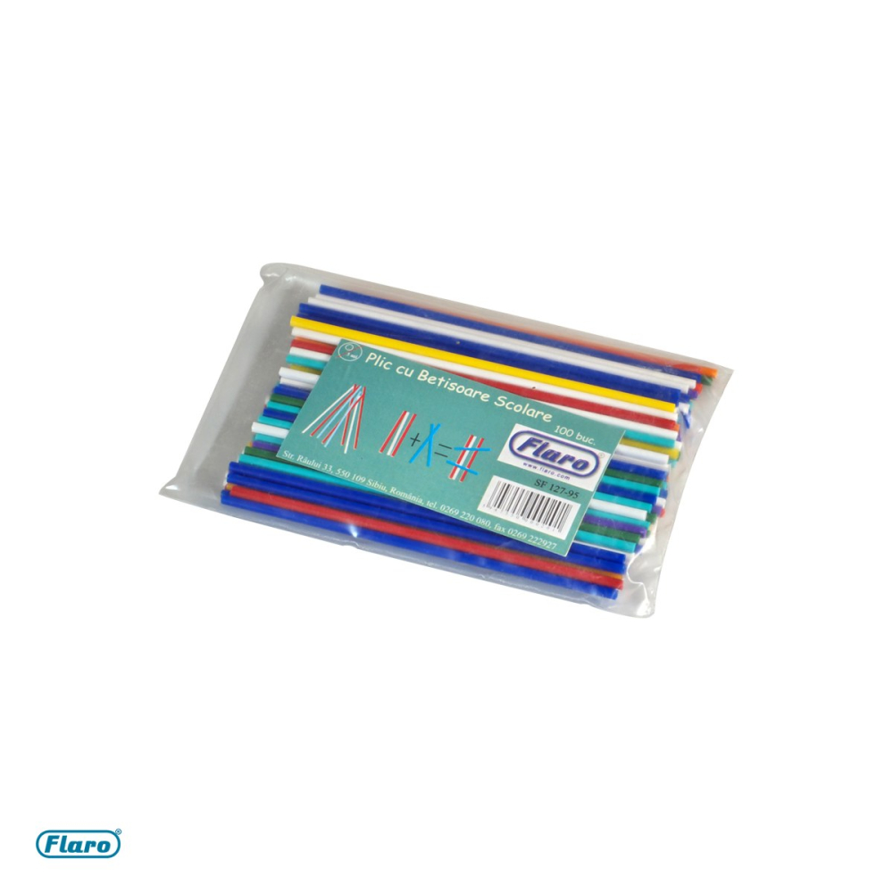 Set 100 betisoare scolare Flaro, din plastic, colorate [4]