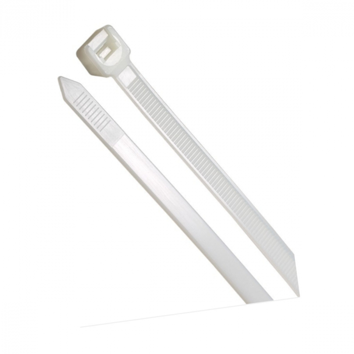 Set 100 bride zimtate din nailon, 4.5x180mm, cu autoblocare, tip colier, Xtreme 06734, pentru fixare si legare, albe [2]