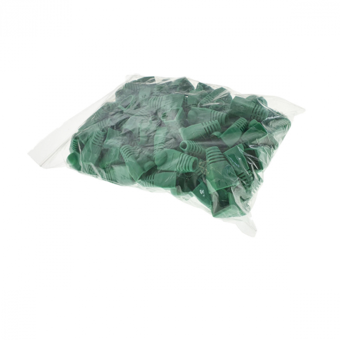 Set 100 bucati, manson de protectie mufa RJ45, capac pentru conector UTP RJ45 cu cablu LAN Ethernet Cat5/5e/6, verde [7]
