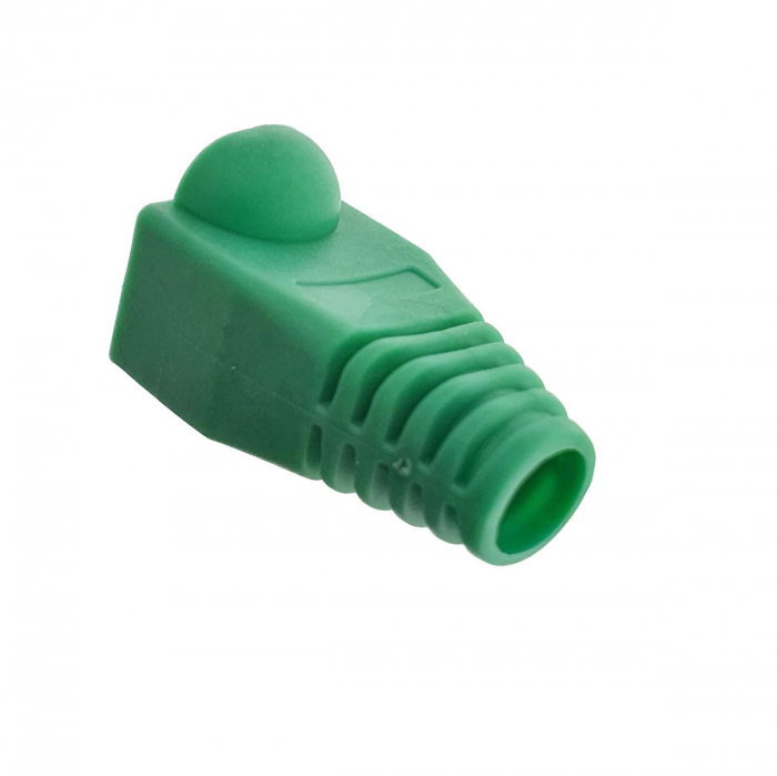 Set 100 bucati, manson de protectie mufa RJ45, capac pentru conector UTP RJ45 cu cablu LAN Ethernet Cat5/5e/6, verde [2]