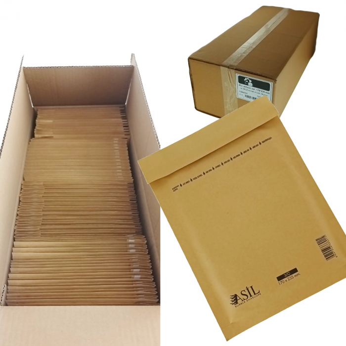 Set 100 bucati plic anti-soc cu bule, 170 x 235 mm, 00132, cu clapeta de 30mm adeziva, maro [6]