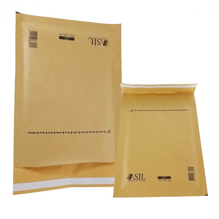 Set 100 bucati plic anti-soc cu bule, 170 x 235 mm, 00132, cu clapeta de 30mm adeziva, maro [5]
