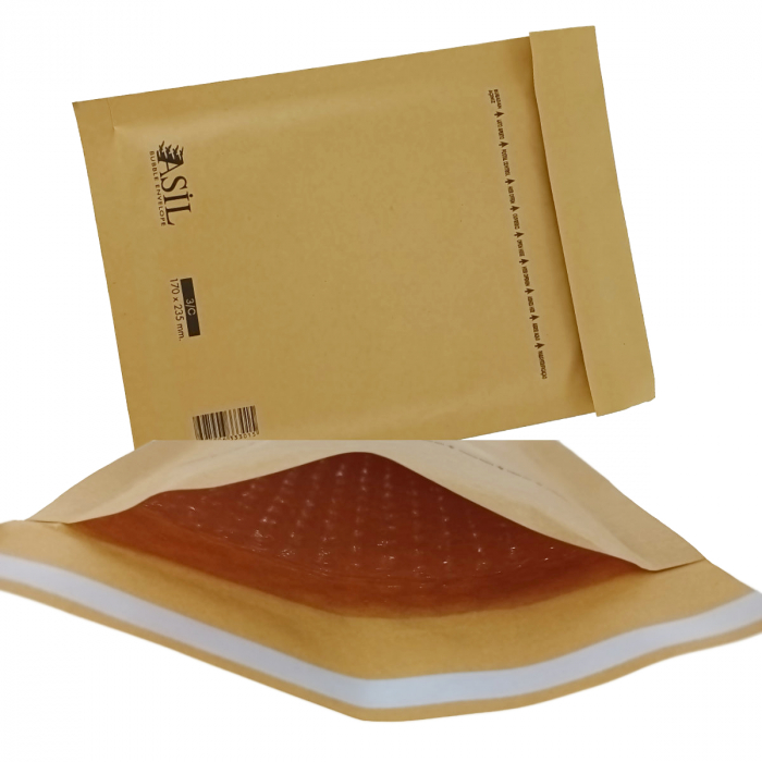 Set 100 bucati plic anti-soc cu bule, 170 x 235 mm, 00132, cu clapeta de 30mm adeziva, maro [3]