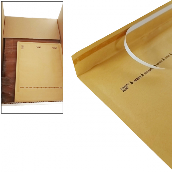 Set 100 bucati plic anti-soc cu bule, 290x370 mm, 00137, cu clapeta de 30mm adeziva, maro [4]