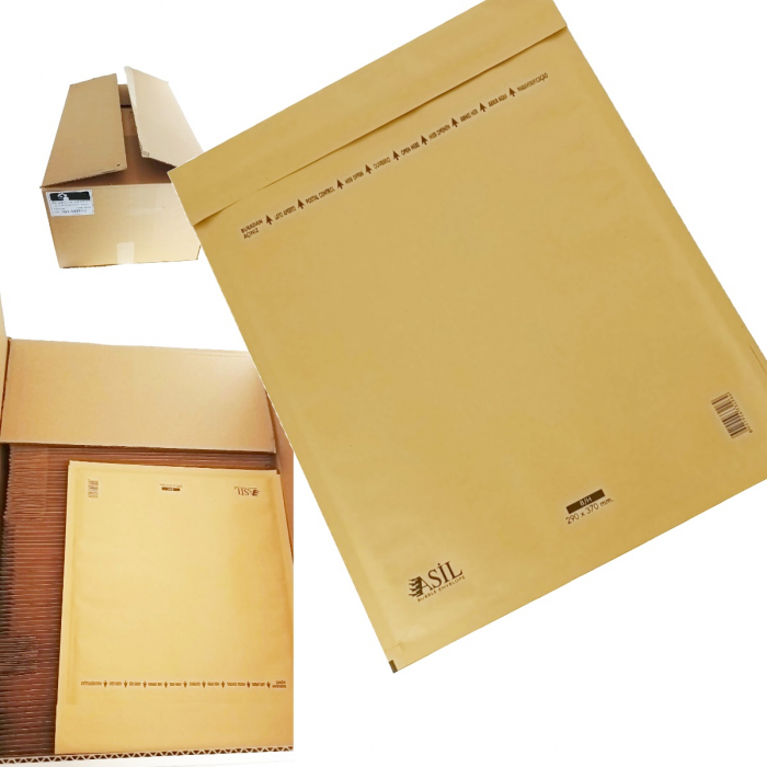 Set 100 bucati plic anti-soc cu bule, 290x370 mm, 00137, cu clapeta de 30mm adeziva, maro [6]