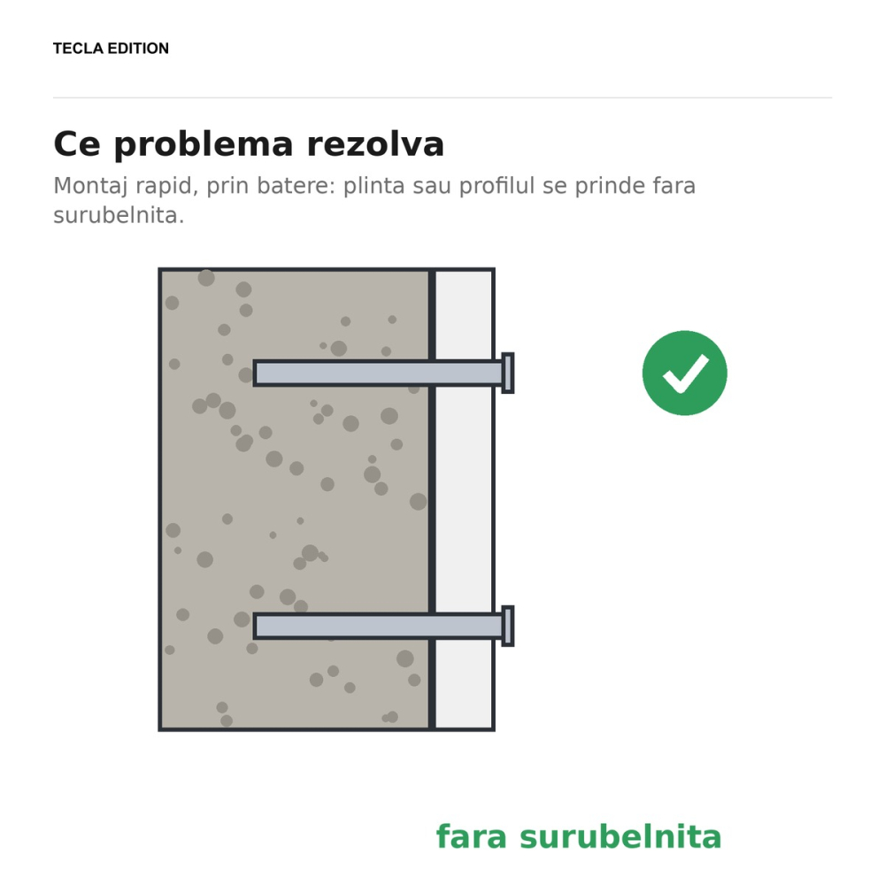 Set 100 dibluri metalice pentru montaj prin percutie, 6x40 mm, zincate galben, tin plinta si profilele lipite de perete fara sa fie nevoie de diblu cu guler [5]