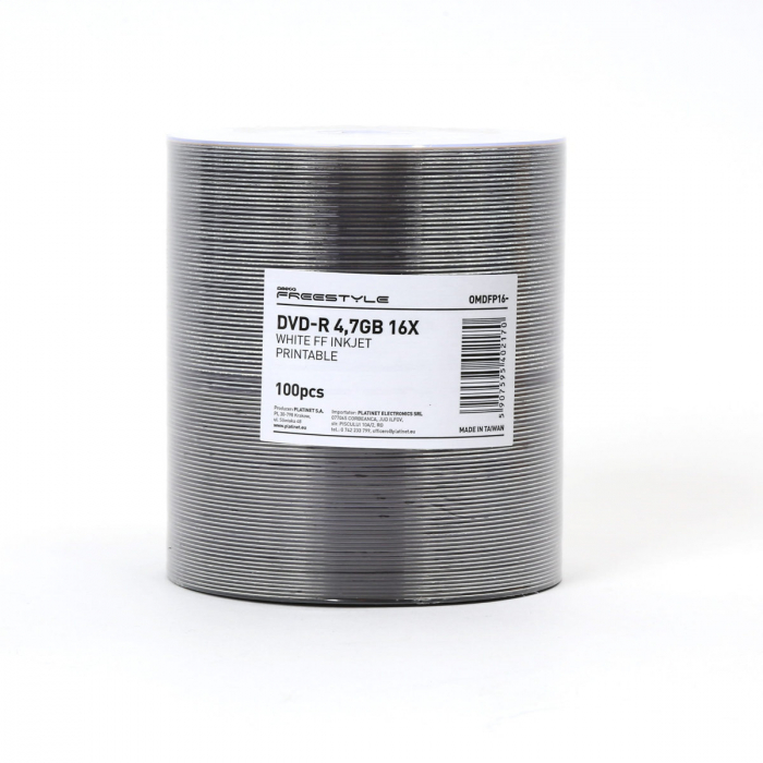 Set 100 DVD-R Freestyle 4.7 Gb 16X, suprafata printabila alba plina [2]