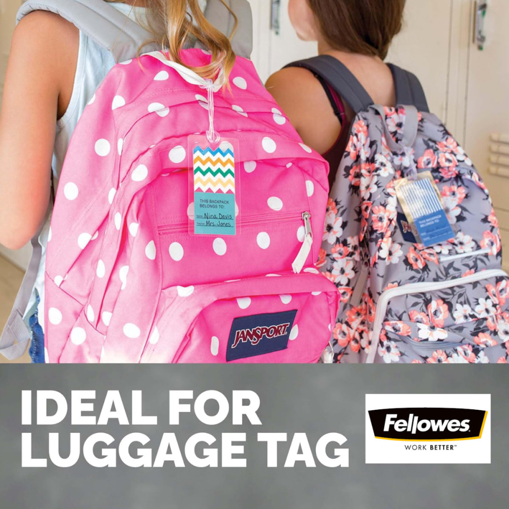 Set 100 folii laminare Fellowes, format card 75 x 105 mm, 125 microni, finisaj lucios, pachet 100 bucati, pentru protectie avansata carduri de identitate si vizita [4]