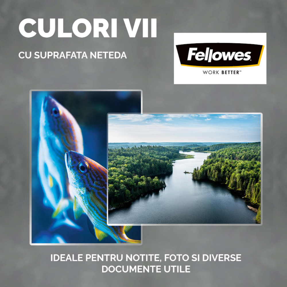 Set 100 folii laminare Fellowes Impress, format A3, 100 microni, finisaj lucios, pachet 100 bucati, pentru protectie medie a documentelor de dimensiuni mari [5]