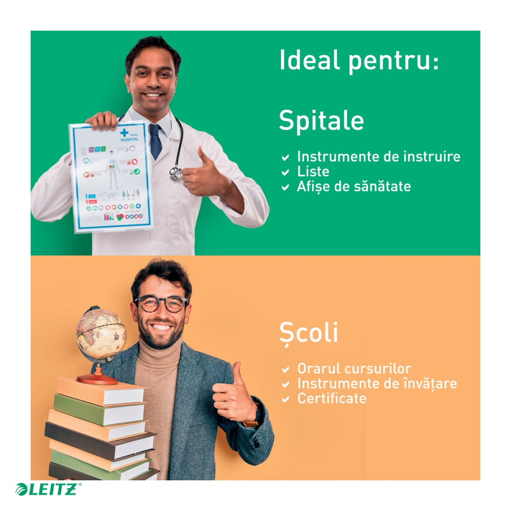 Set 100 folii laminare Leitz UDT, la cald, A3, 125 microni, incolor [6]