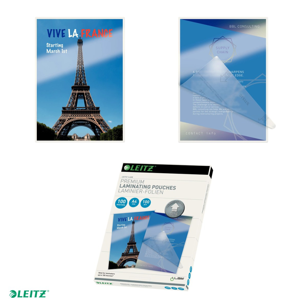 Set 100 folii laminare Leitz UDT, la cald, A4, 100 microni, incolor [4]