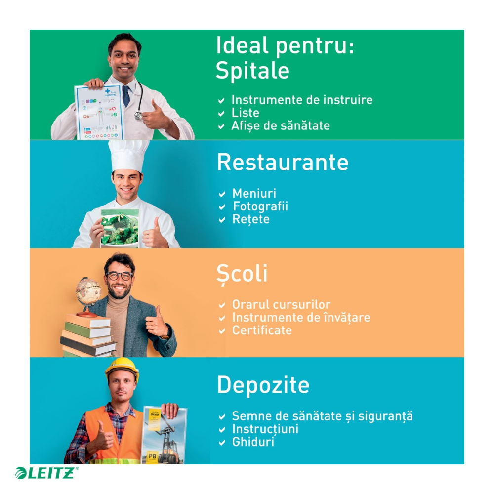 Set 100 folii laminare Leitz UDT, la cald, A4, 250 microni, incolor [6]