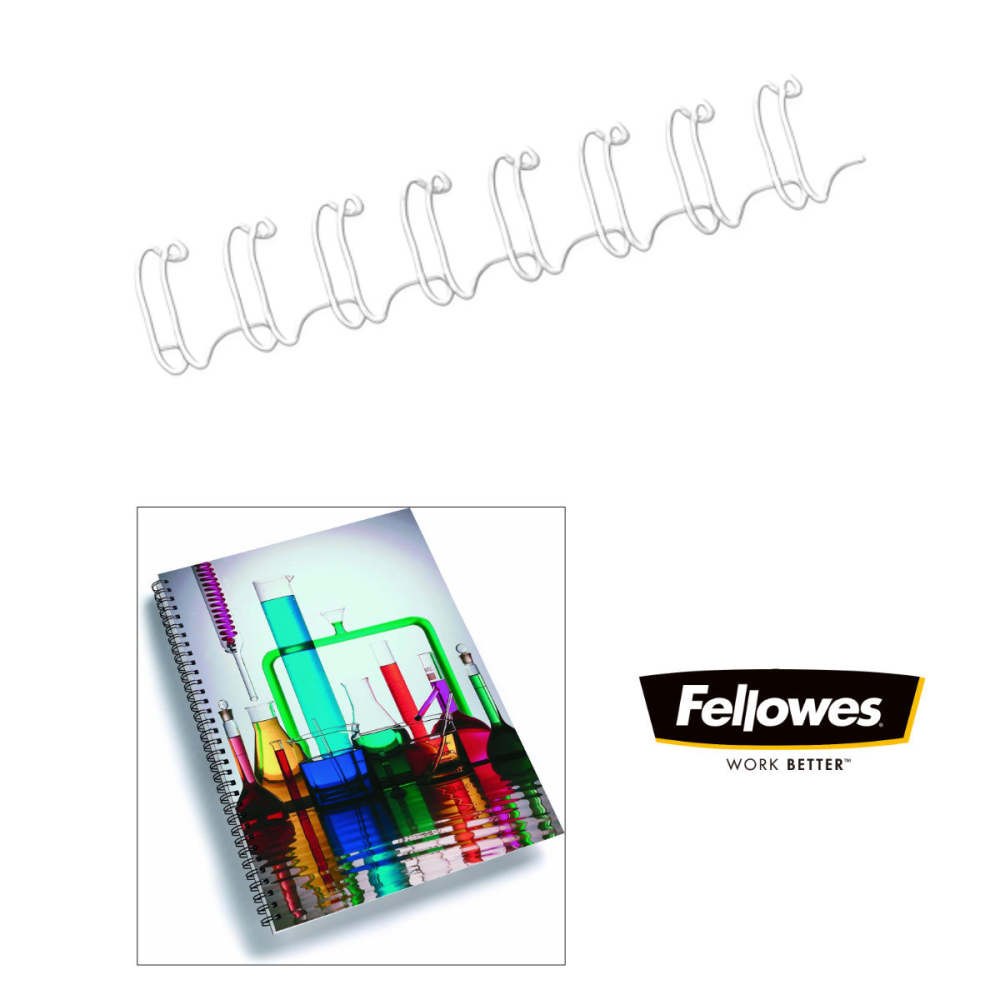 Set 100 inele metalice 6 mm alb, Fellowes, pentru legare cu spirala metalica, capacitate 35 coli [4]