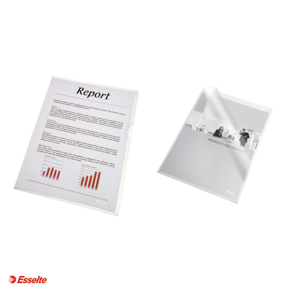 Set 100 mape de protectie Esselte, PP, A4, 85 microni, standard, incolor [4]