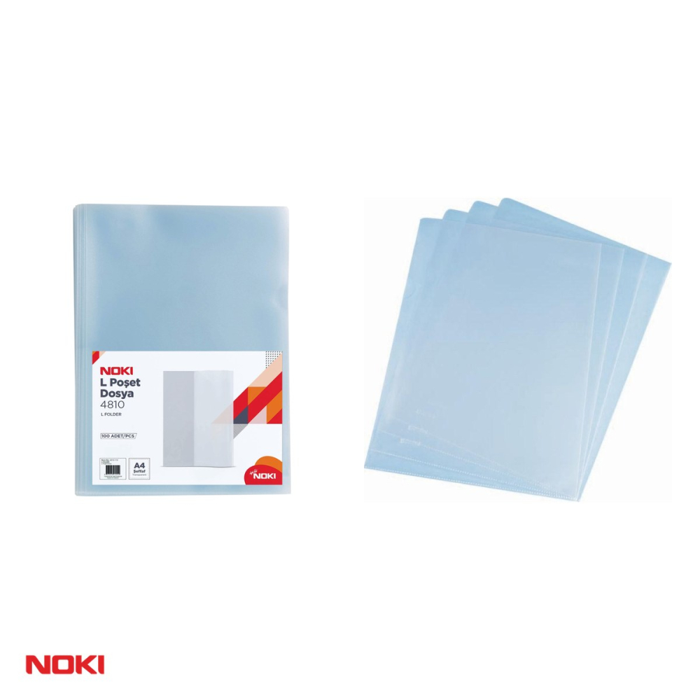 Set 100 mape protectie NOKI A4 tip L, transparent, 217x310 mm [4]