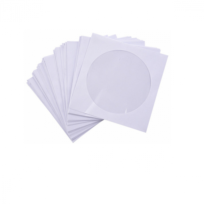 Set 100 Plicuri pentru CD cu fereastra, Verbatim 49976, din hartie, albe [4]