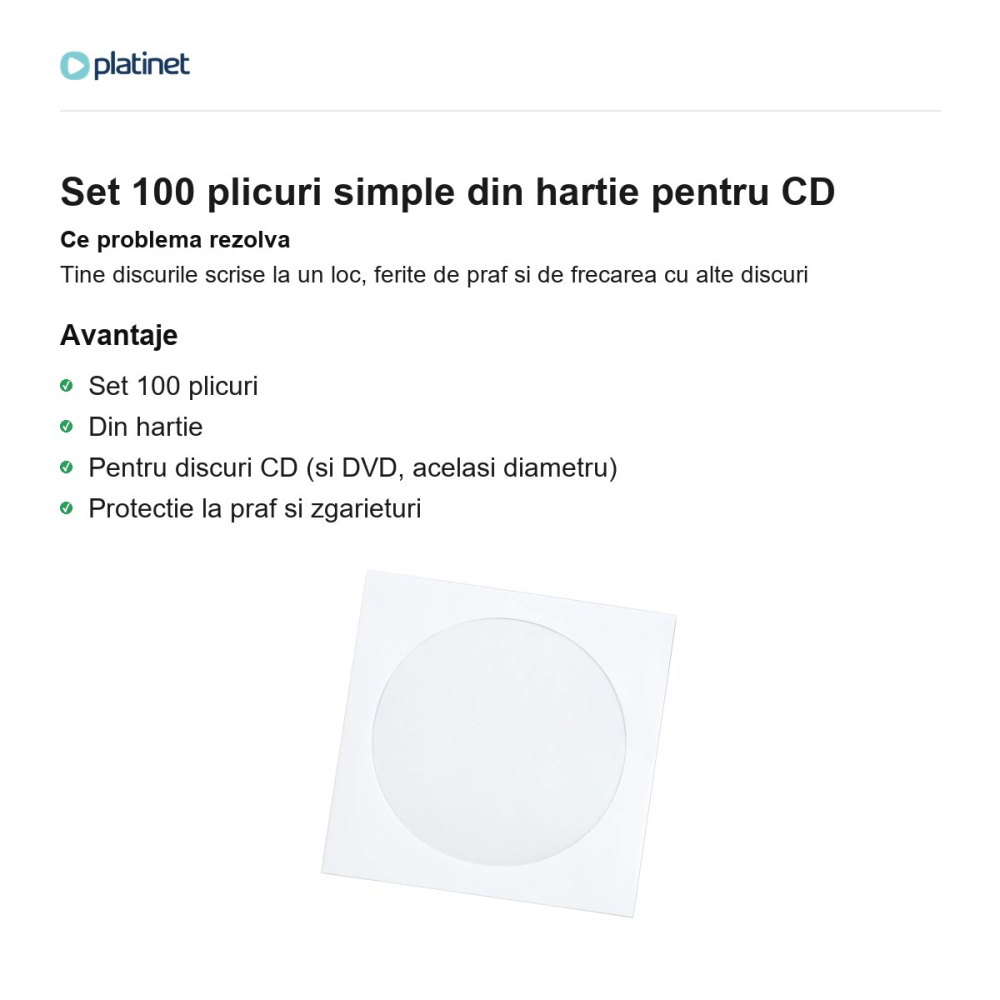 Set 100 plicuri simple din hartie pentru CD [2]