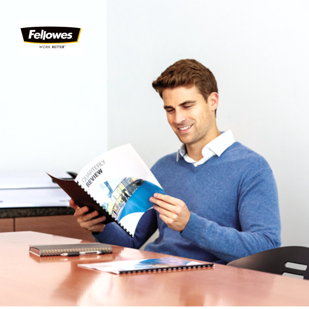 Set 100 spire inele plastic 10 mm negru pentru legat documente A4 pana la 55 coli ambalaj economic Fellowes [4]