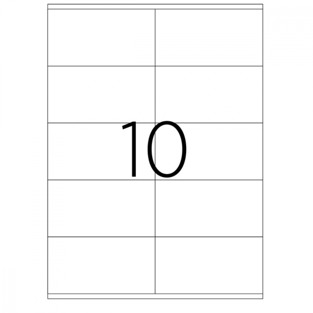 Set 1000 etichete autoadezive A4, 100 coli, 10 etichete/coala, 105x57 mm, albe, colturi drepte, pentru imprimante laser si inkjet, Tanex TW-2610 [2]