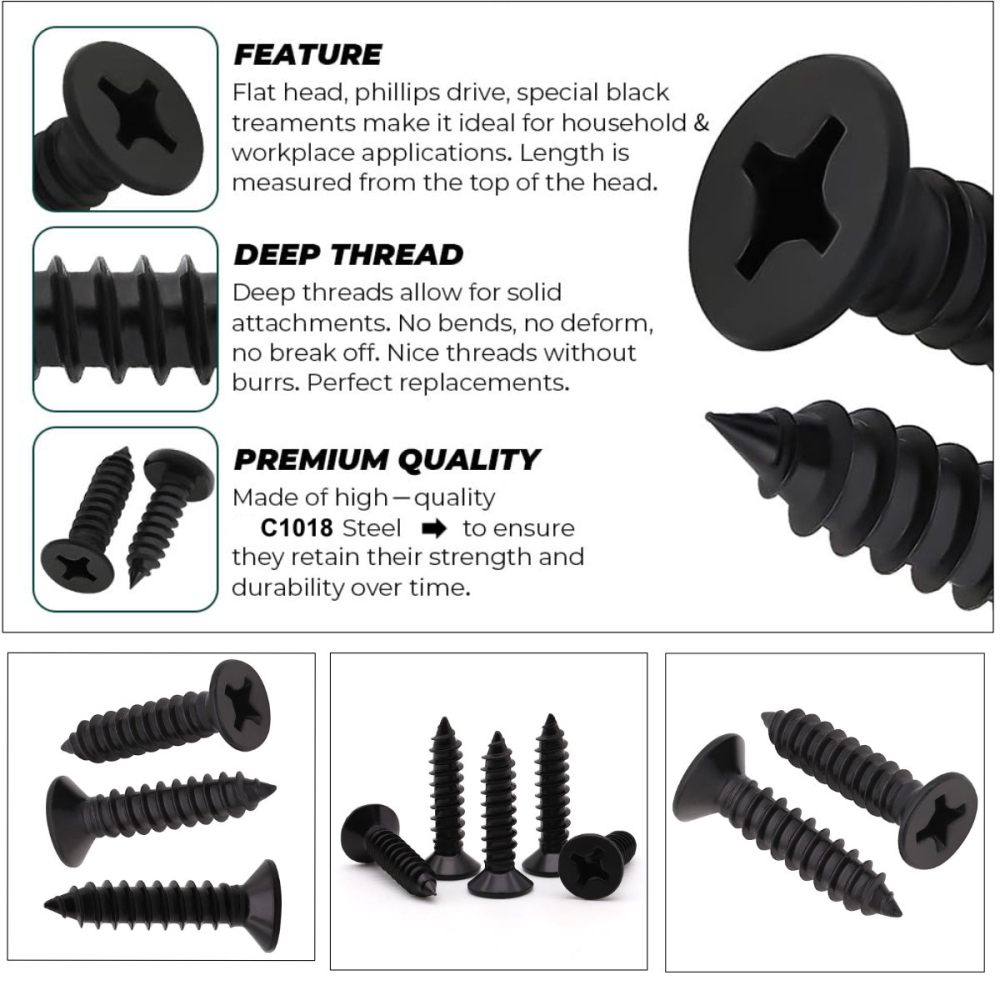 Set 1000 Suruburi Universale pentru Rigips, 3.5 x 35 mm, Autofiletante, pentru Profile Metalice si Structura Lemn, Cap Inecat, Otel Fosfatat [4]