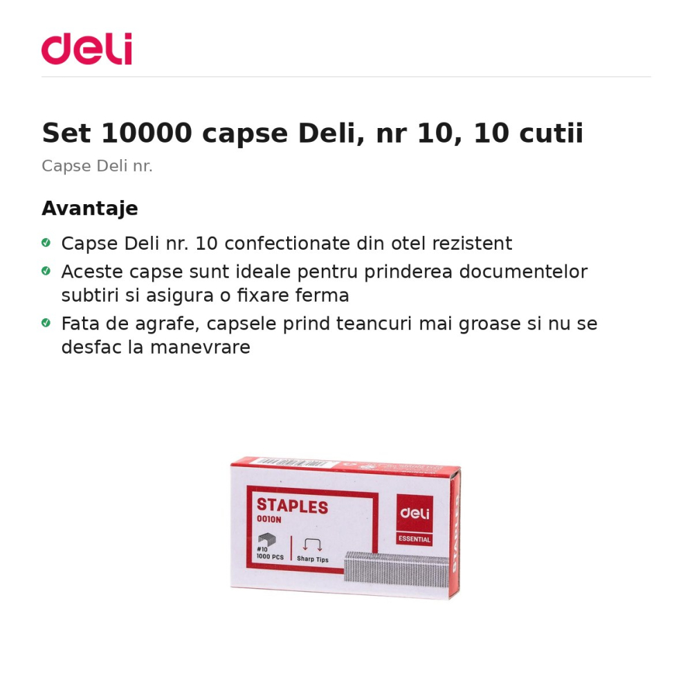 Set 10000 capse Deli, nr 10, 10 cutii [2]