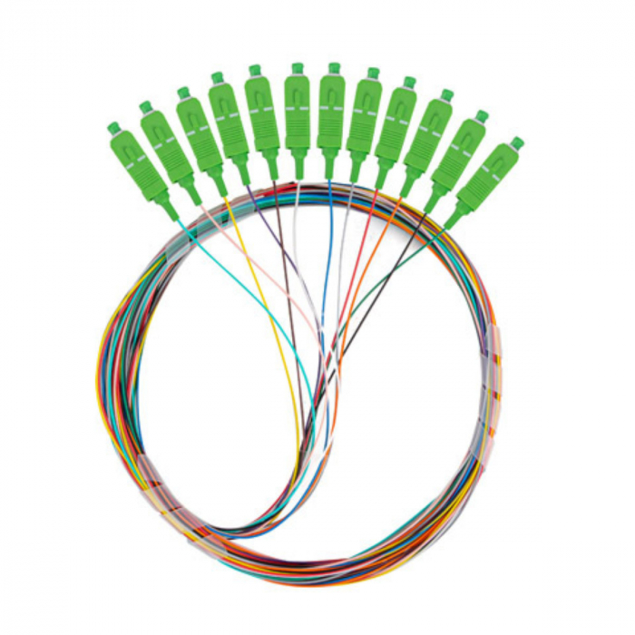 Set 12 adaptoare retea fibra optica coada/Pigtail cu conector SC/APC, Lanberg 43342, 2m lungime, Easy Strip SM G657A1, multicolor [2]