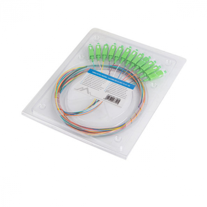 Set 12 adaptoare retea fibra optica coada/Pigtail cu conector SC/APC, Lanberg 43342, 2m lungime, Easy Strip SM G657A1, multicolor [3]