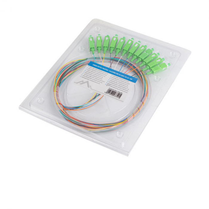 Set 12 adaptoare retea fibra optica coada/Pigtail cu conector SC/APC, Lanberg 43344, 2m lungime, Semi Tight SM G657A1, multicolor [3]