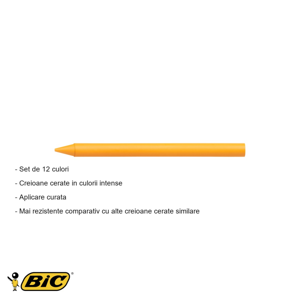 Set 12 creioane cerate Bic Plastidecor, culori intense, rezistente, pentru copii [2]
