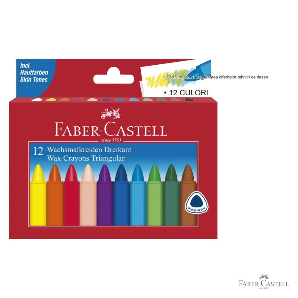 CREIOANE CERATE TRIUNGHIULARE 12 CULORI FABER-CASTELL [3]
