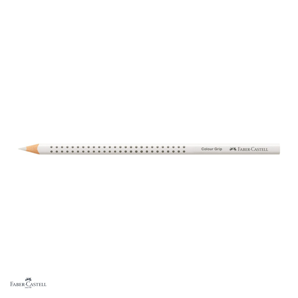 Set 12 creioane colorate albe Faber-Castell Grip, forma triunghiulara ergonomica, pentru copii [4]