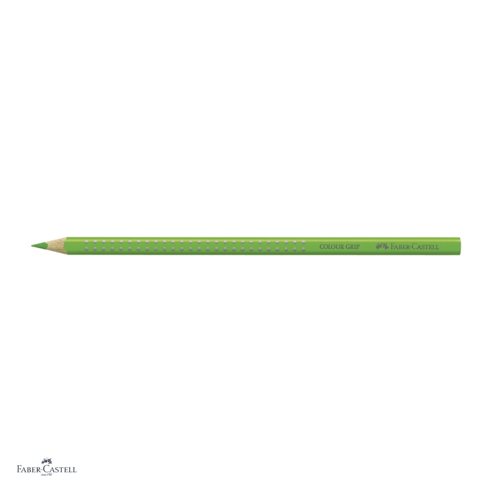 Set 12 creioane colorate Faber-Castell Grip 2001 verde iarba, forma triunghiulara ergonomica, pentru copii [4]