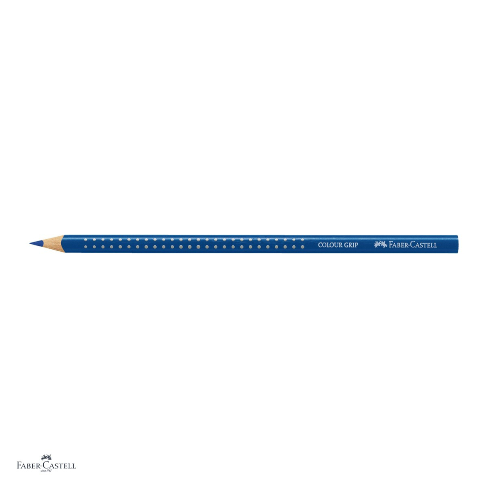 Set 12 creioane colorate Faber-Castell Grip, culoare turcoaz albastrui, forma triunghiulara ergonomica, pentru copii [4]