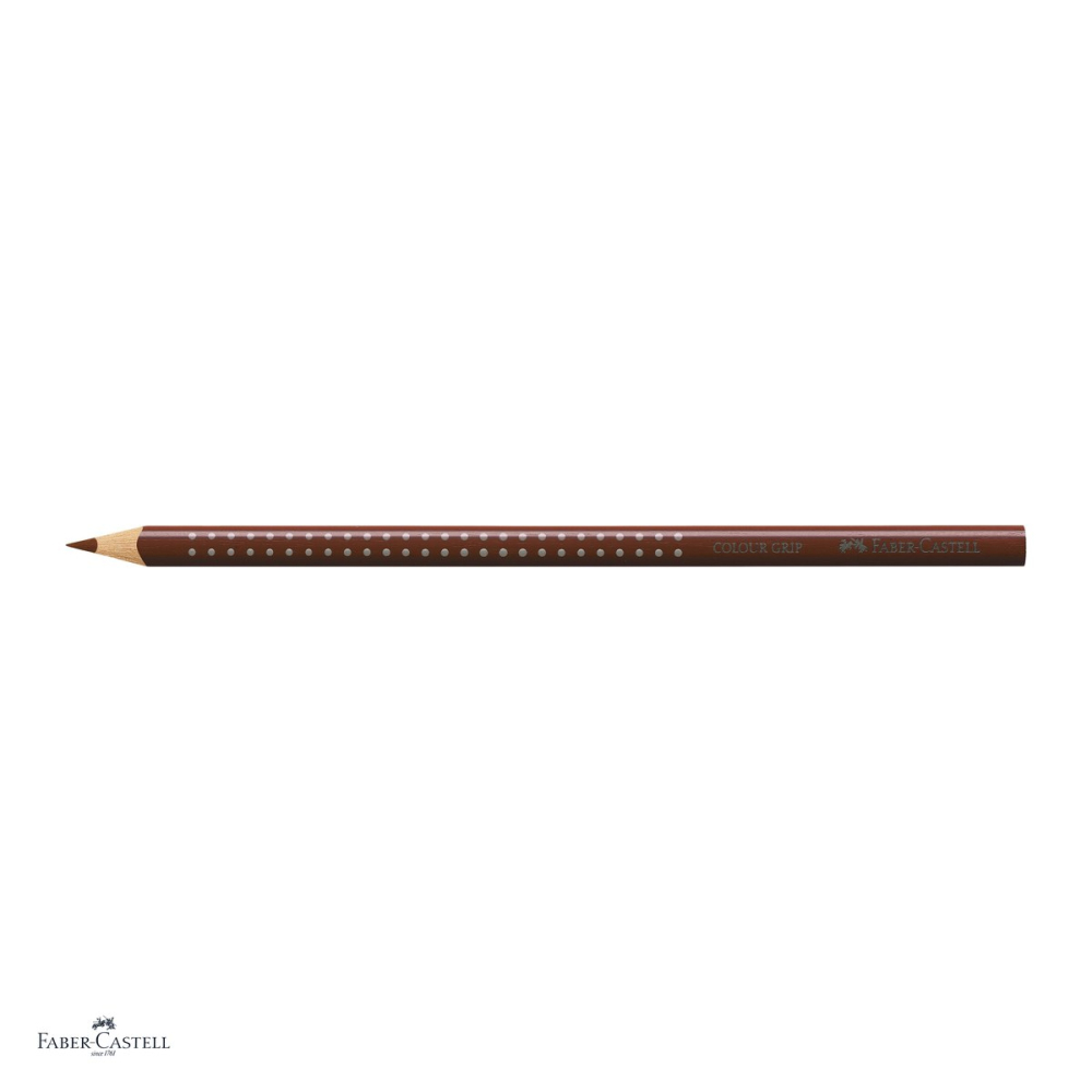 Set 12 creioane colorate Faber-Castell Grip, forma triunghiulara ergonomica, culoare Siena, pentru copii [4]