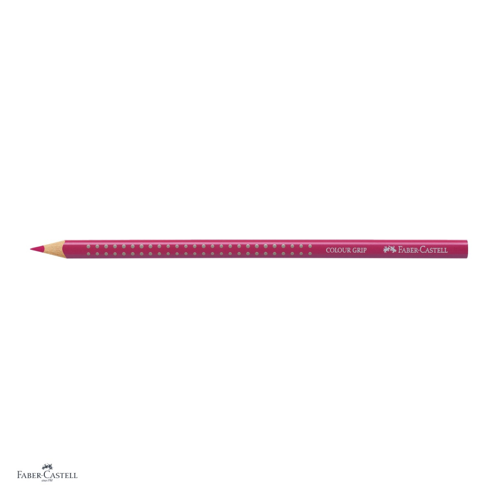 Set 12 creioane colorate Faber-Castell Grip fuchsia, forma triunghiulara ergonomica, pentru copii [4]