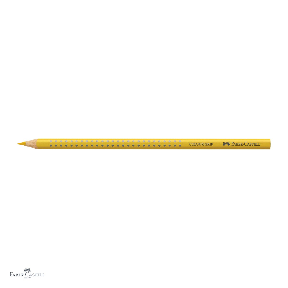 Set 12 creioane colorate Faber-Castell Grip, galben cadmium inchis, forma triunghiulara ergonomica, pentru copii [4]