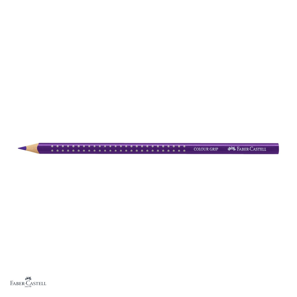 Set 12 creioane colorate Faber-Castell Grip violet purpuriu, forma triunghiulara ergonomica, pentru copii [4]