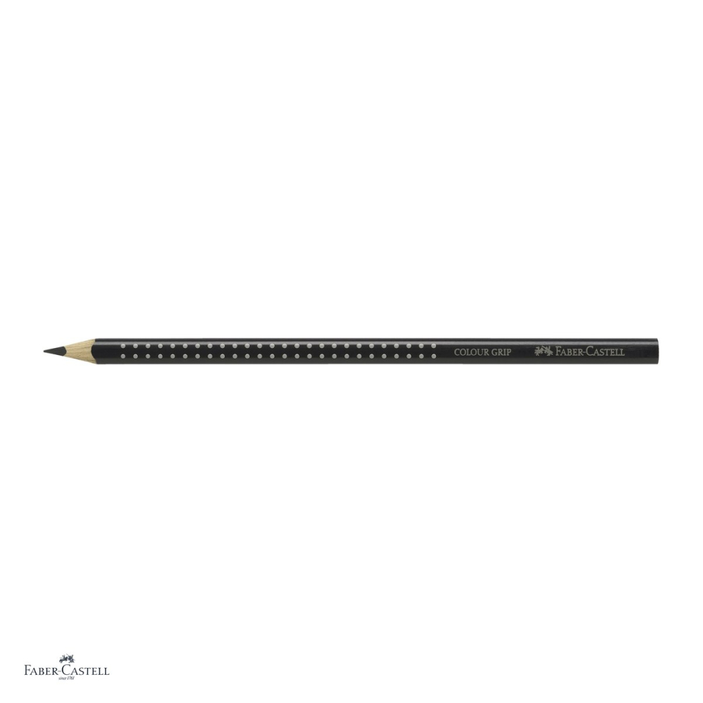 Set 12 creioane colorate negre Faber-Castell Grip, forma triunghiulara ergonomica, pentru copii [4]