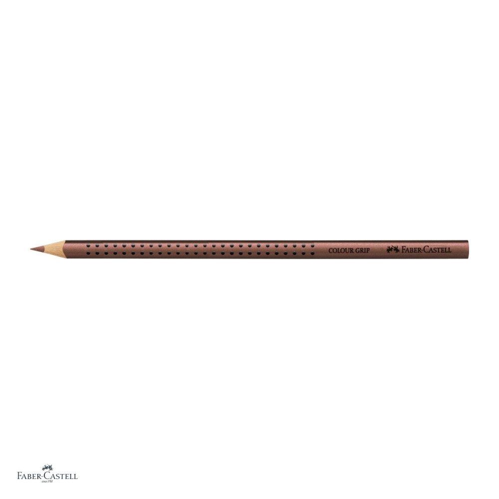Set 12 creioane colorate triunghiulare Faber-Castell Grip, culoare cupru, ergonomic, pentru copii [4]