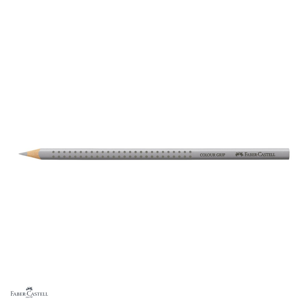 Set 12 creioane colorate triunghiulare Faber-Castell Grip, culoare gri rece, ergonomic, pentru copii [4]