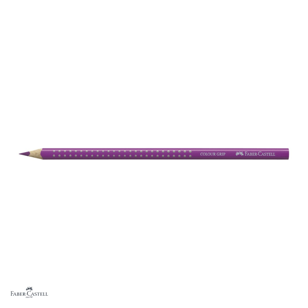 Set 12 creioane colorate triunghiulare Faber-Castell Grip, culoare Violet Crimson, ergonomic, pentru copii [4]